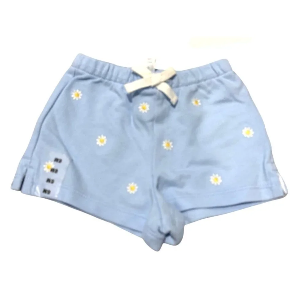 Ralph Lauren Infant Blue Daisy Shorts Blue White Size Box Embroidery Size 6M NWT